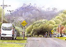 The green wall house. Rotorua / New Zealand 緑の家 ロトルア / ニュージーランド/ Watecolor  水彩画 