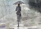 Rainy Day / Watercolor  水彩画「雨の日」