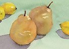 Pair Of Pears 2つの洋なし Watercolor　水彩